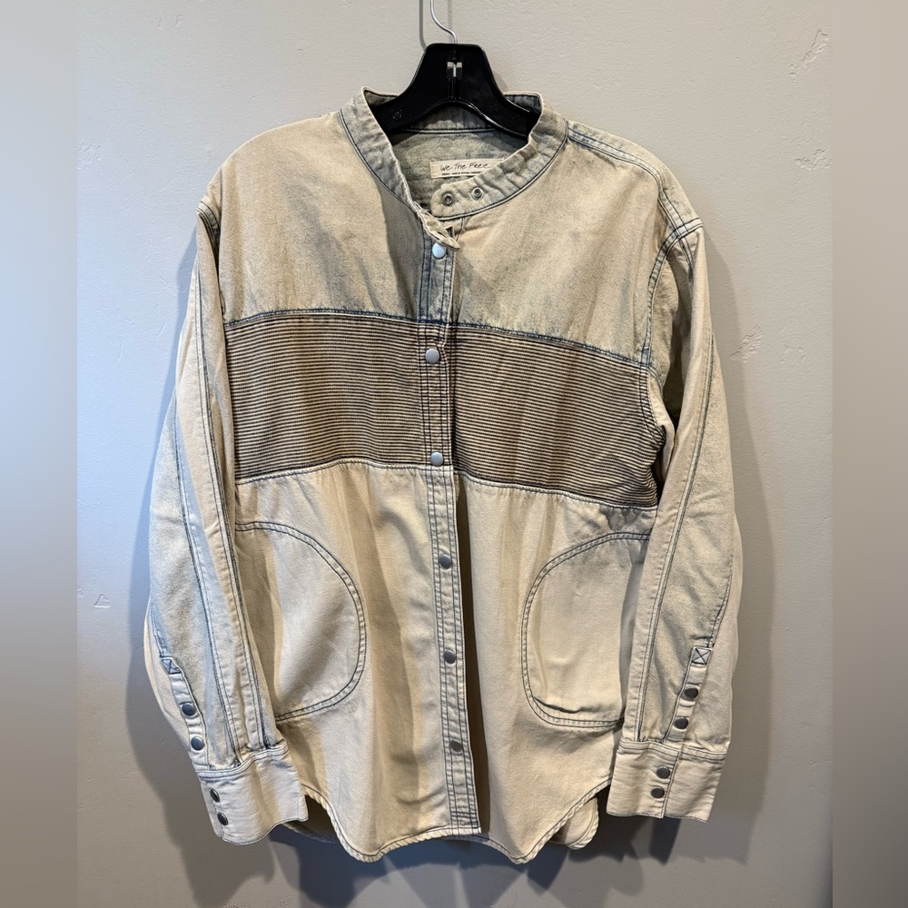 We The Free Light Blue Denim Shirt
